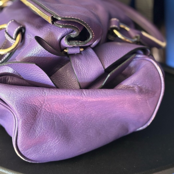 Miu Miu Purple Leather Bow Purse - Picture 9 of 13